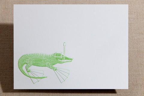 Flat Cards - Alligator with Snorkel Gear