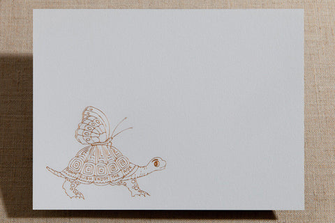 Flat Cards - Turtle with Butterfly