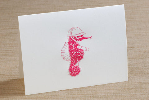 Folded Cards - Seahorse with Polo Gear