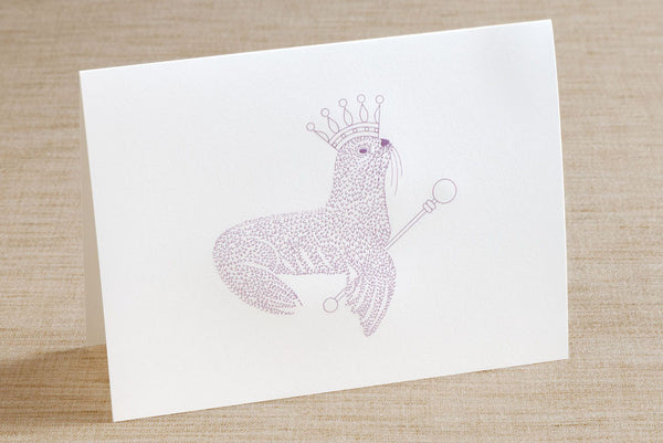 Folded Cards - Sea Lion with Crown and Scepter