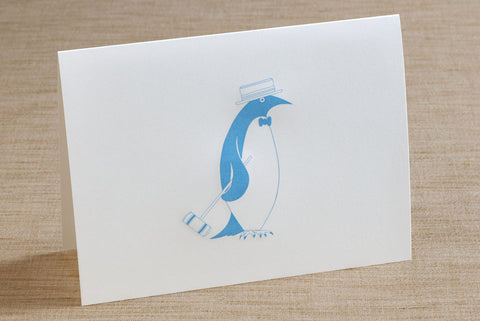 Folded Cards - Penguin with Croquet